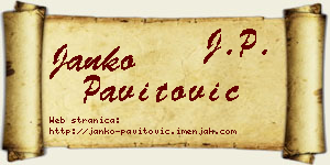 Janko Pavitović vizit kartica